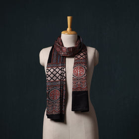 Kutch printed mashru silk stole 04 - handcrafted