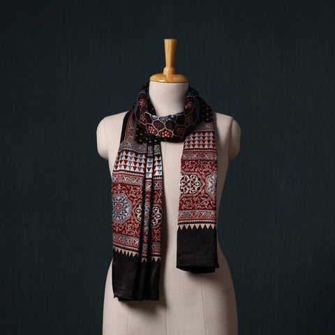 Kutch printed mashru silk stole 11 - handcrafted