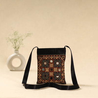 Kutch rabari hand embroidered sling bag 55 - handcrafted