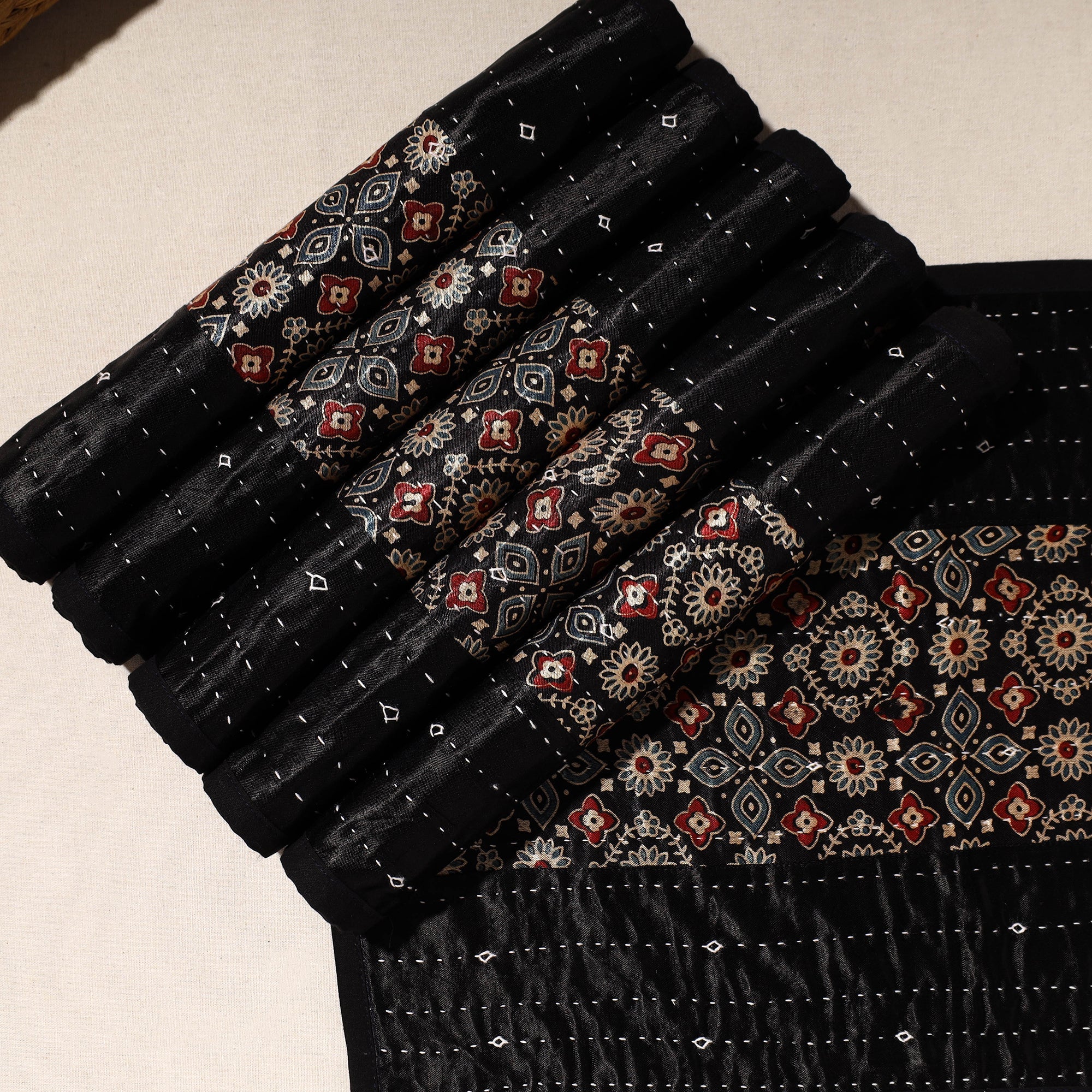  Black Tagai Embroidery Table Mats