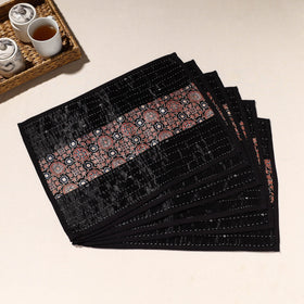  Blsck Tagai Embroidery Table Mats