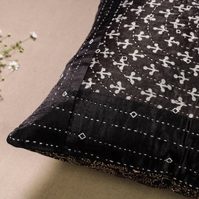  Kutch Embroidered Ajrakh Mashru Silk Cushion Cover (16 x 16 in) 