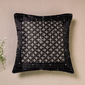 Kutch Embroidered Ajrakh Mashru Silk Cushion Cover (16 x 16 in) 