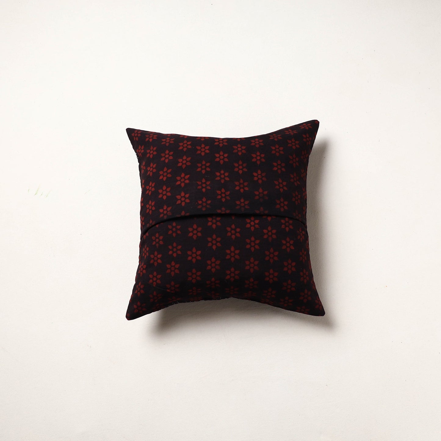 Black - kutch tagai work cotton patchwork cushion cover 12