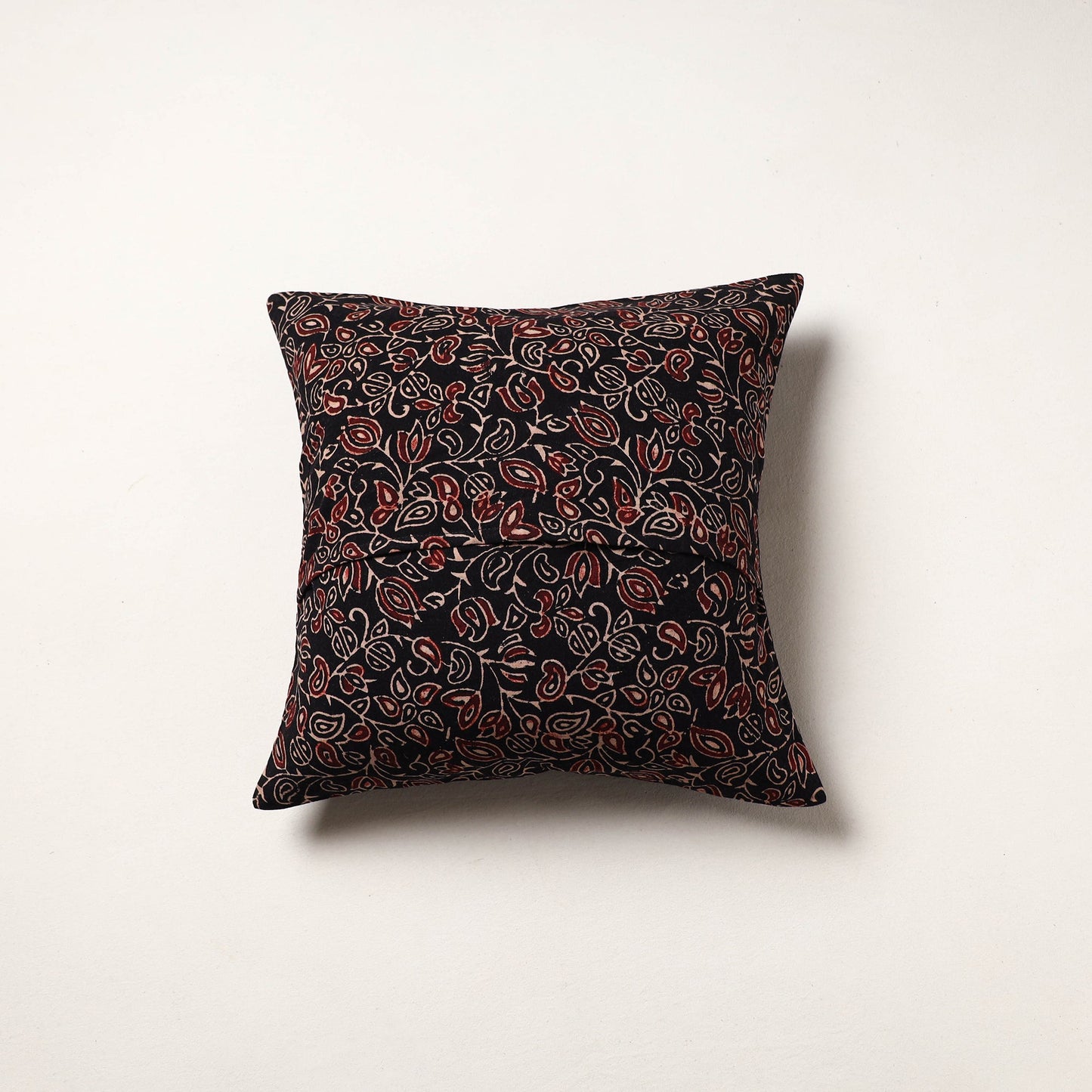 Black - kutch tagai work mashru silk patchwork cushion