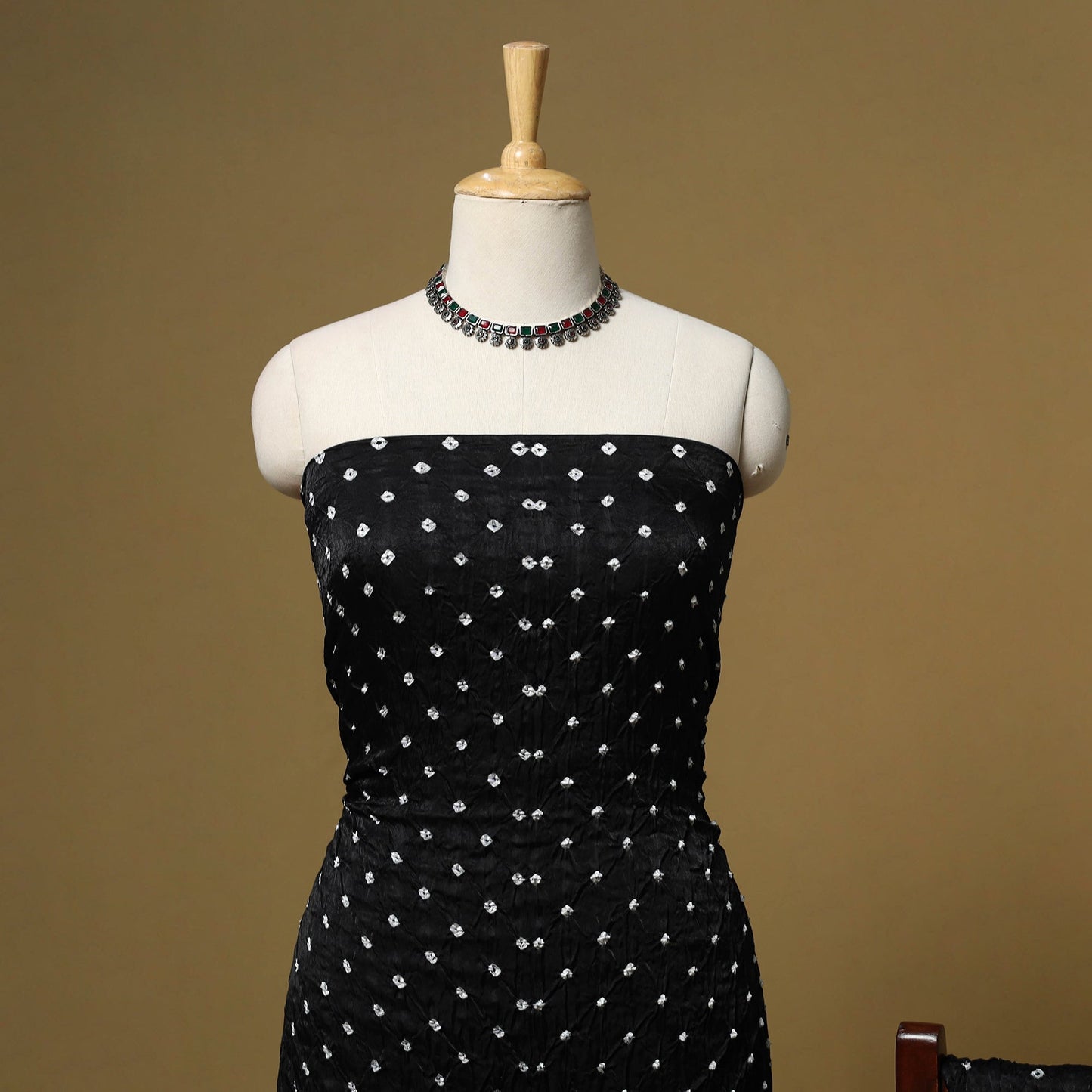 Kutch tie-dye bandhani shibori modal silk 3pc unstitched