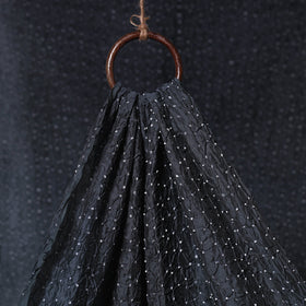 Black - kutch tie-dye chanderi silk bandhani fabric 14