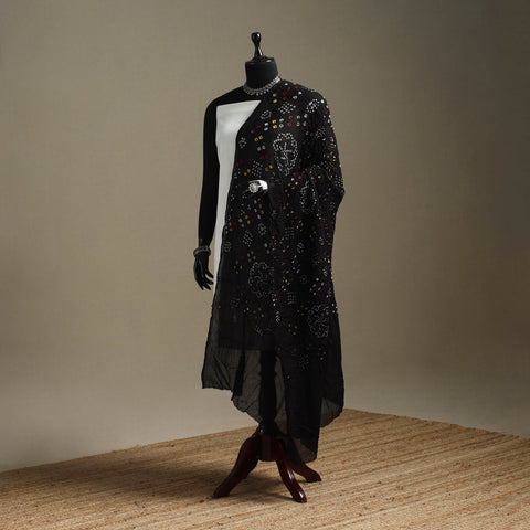 Kutch tie-dye cotton bandhani dupatta 90 - handcrafted