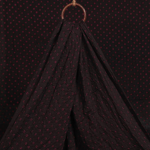 Black - kutch tie-dye soft cotton bandhani fabric 02