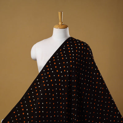 Black - kutch tie-dye cotton bandhani fabric 08