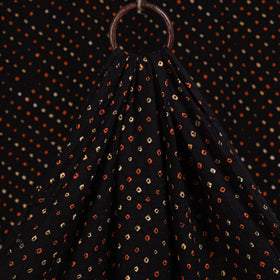 Black Kutch Tie-Dye Cotton Bandhani Fabric