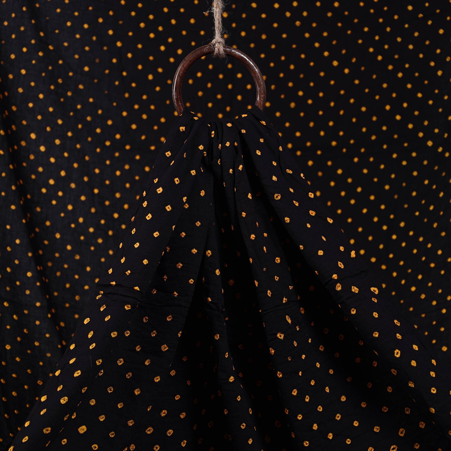 Black - kutch tie-dye cotton bandhani fabric 11