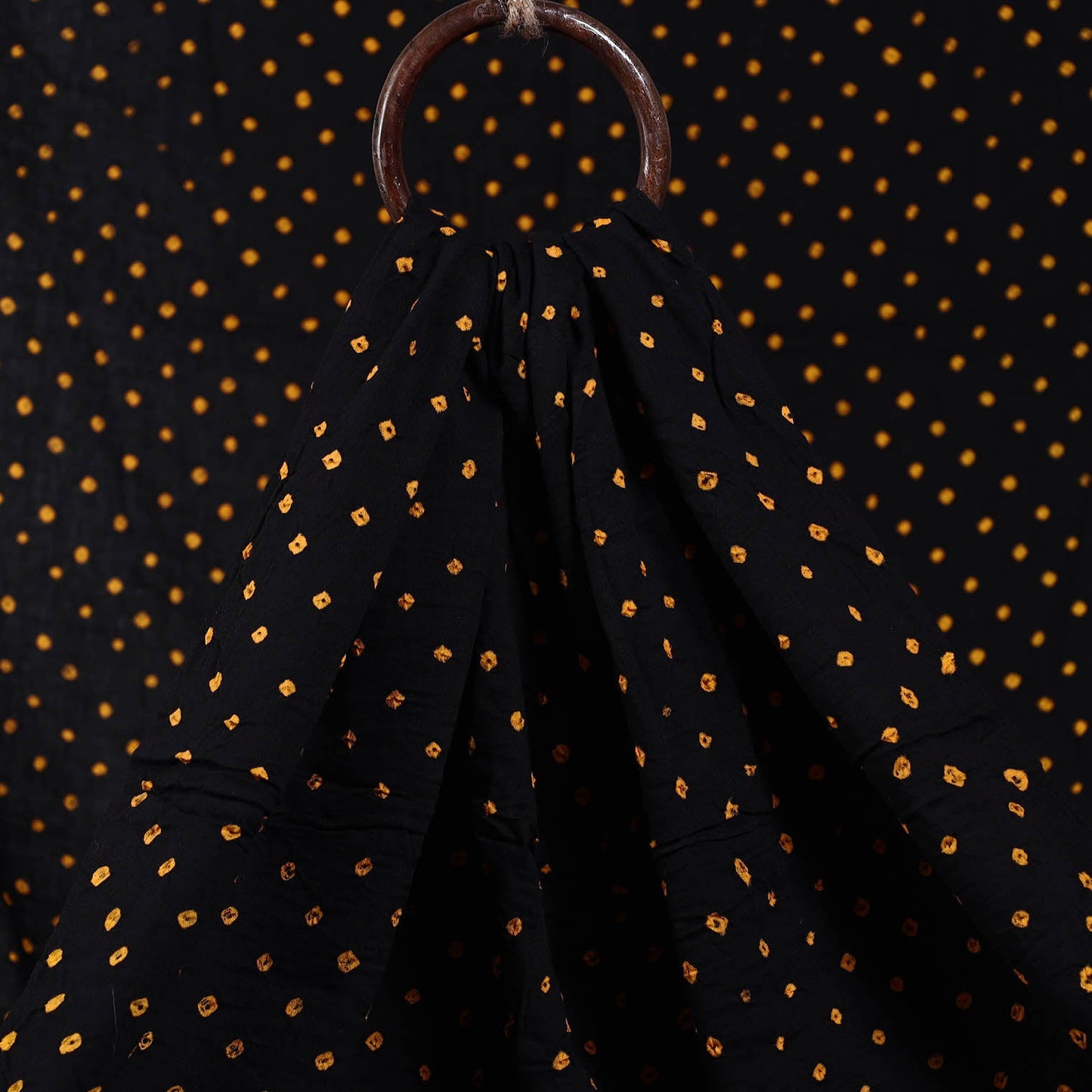 Black - kutch tie-dye cotton bandhani fabric 11