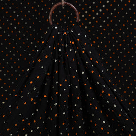 Black Kutch Tie-Dye Cotton Bandhani Fabric