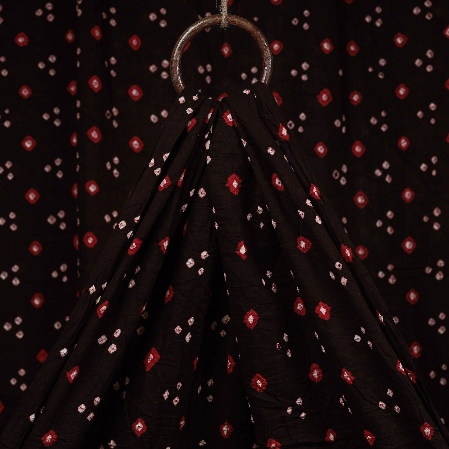 Black - kutch tie-dye cotton bandhani fabric 15