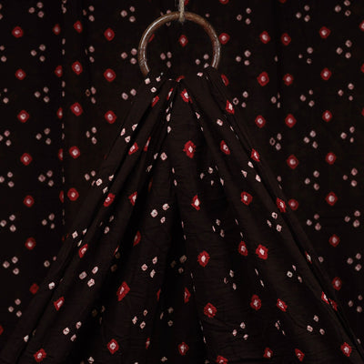 Black - kutch tie-dye cotton bandhani fabric 15