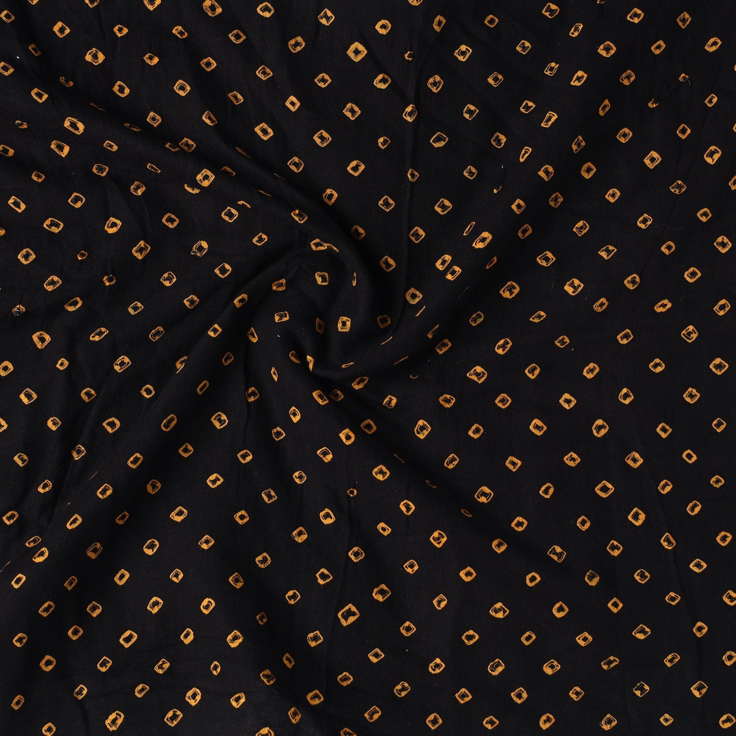 Black Kutch Tie-Dye Cotton Bandhani Precut Fabric
