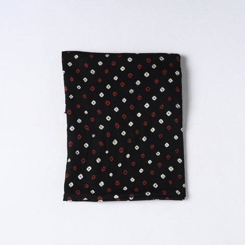  Black Kutch Tie-Dye Cotton Bandhani Precut Fabric
