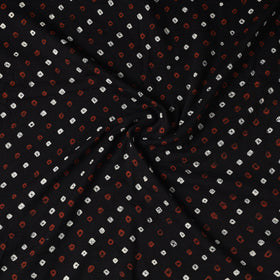  Black Kutch Tie-Dye Cotton Bandhani Precut Fabric