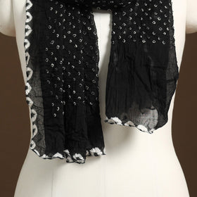 Black Kutch Tie-Dye Cotton Bandhani Stole