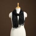 Black Kutch Tie-Dye Cotton Bandhani Stole