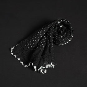Black Kutch Tie-Dye Cotton Bandhani Stole