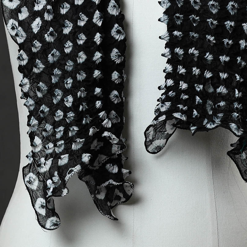 Black - Kutch Tie-Dye Cotton Bandhani Stole 19