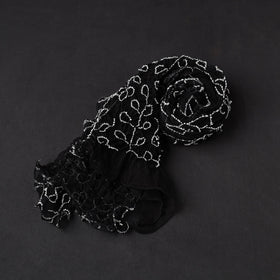 Black - kutch tie & dye georgette bandhani stole 08