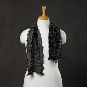 Black - kutch tie & dye georgette bandhani stole 08