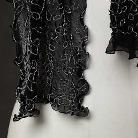 Black - kutch tie & dye georgette bandhani stole 08