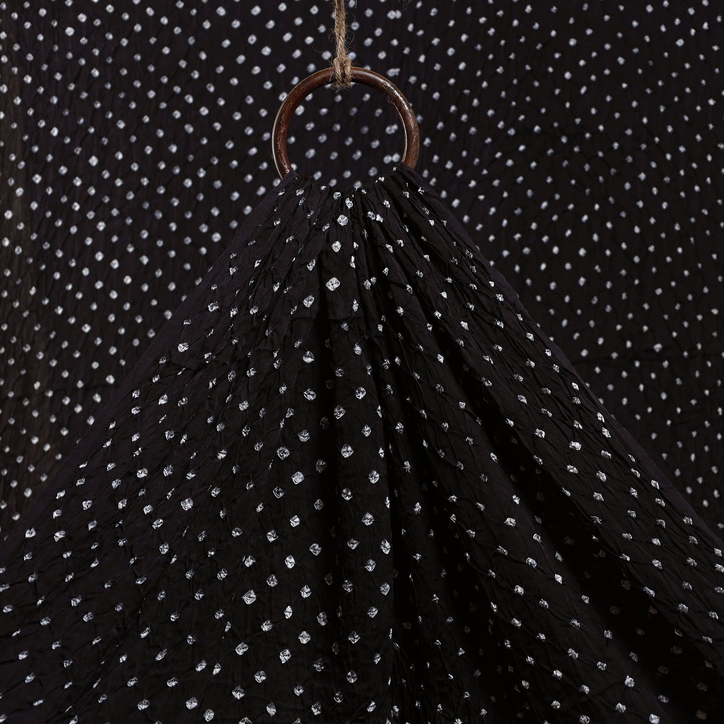 Black - kutch tie-dye modal silk bandhani fabric 16