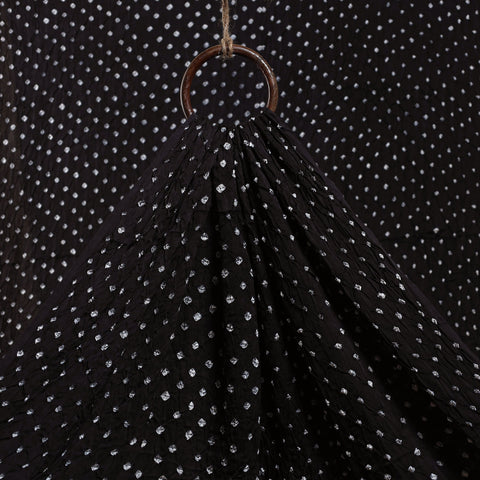 Black - kutch tie-dye modal silk bandhani fabric 16