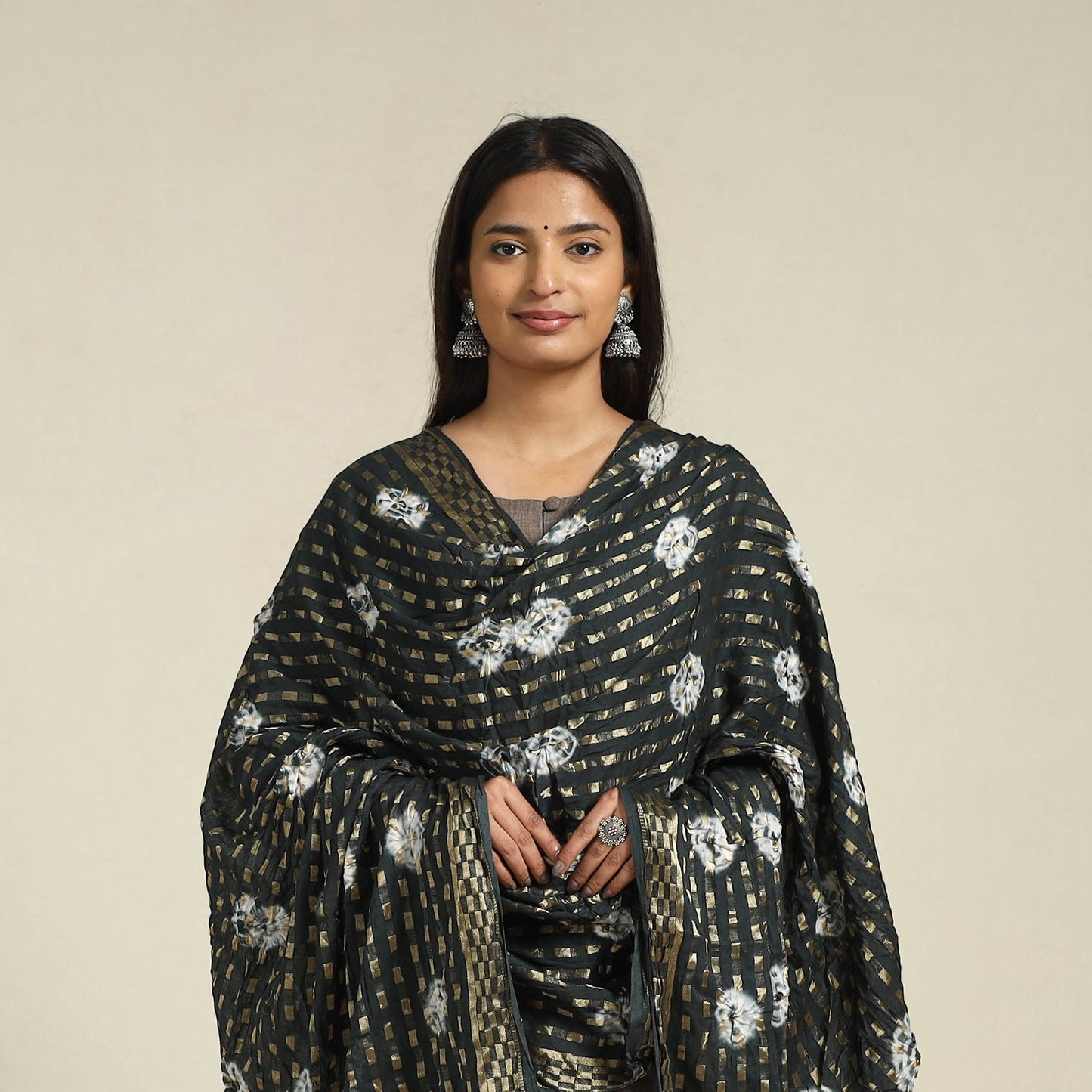 Buy Black Kutch Tie-Dye Mul Cotton Bandhani Dupatta