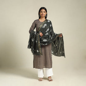 Buy Black Kutch Tie-Dye Mul Cotton Bandhani Dupatta