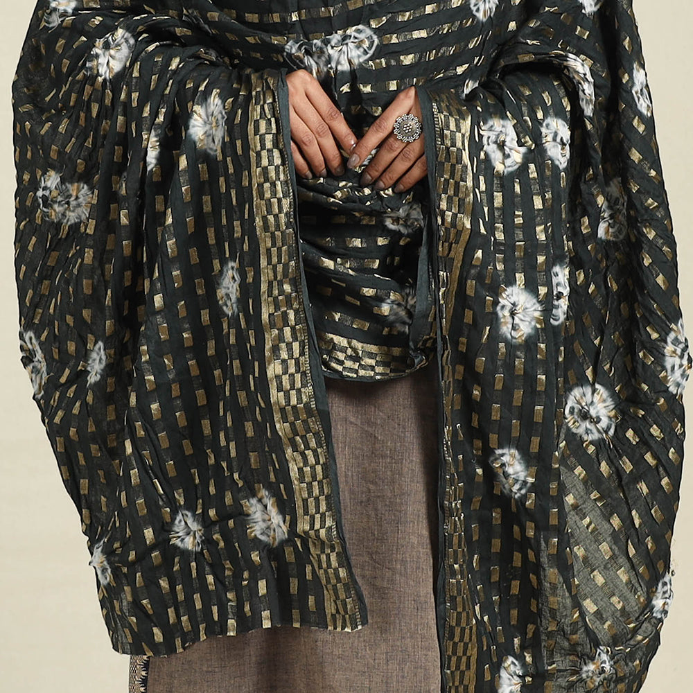 Buy Black Kutch Tie-Dye Mul Cotton Bandhani Dupatta