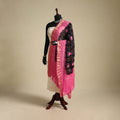Black - kutch tie-dye mul cotton bandhani dupatta
