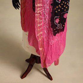 Black - kutch tie-dye mul cotton bandhani dupatta