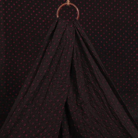 Black - kutch tie-dye soft cotton bandhani fabric 02