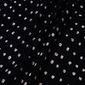  Black Kutchi Bandhani Tie-Dye Mul Cotton Fabric