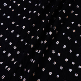  Black Kutchi Bandhani Tie-Dye Mul Cotton Fabric