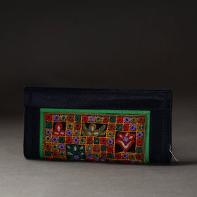 Black Kutchi Embroidery Mirror Work Clutch 