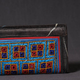 Black Kutchi Embroidery Mirror Work Clutch