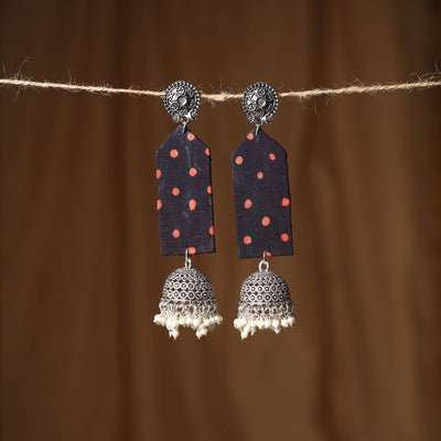 Black - lavina gs fabart handmade earrings - handcrafted