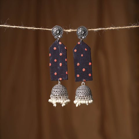 Black - lavina gs fabart handmade earrings - handcrafted