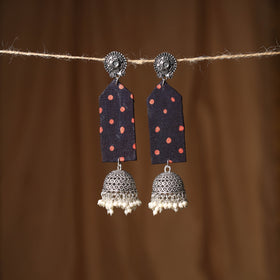 Black - lavina gs fabart handmade earrings - handcrafted