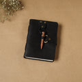 Black - leather cover handmade paper notebook 01