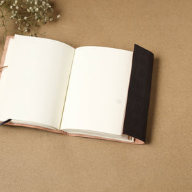 Black - leather cover handmade paper notebook 04