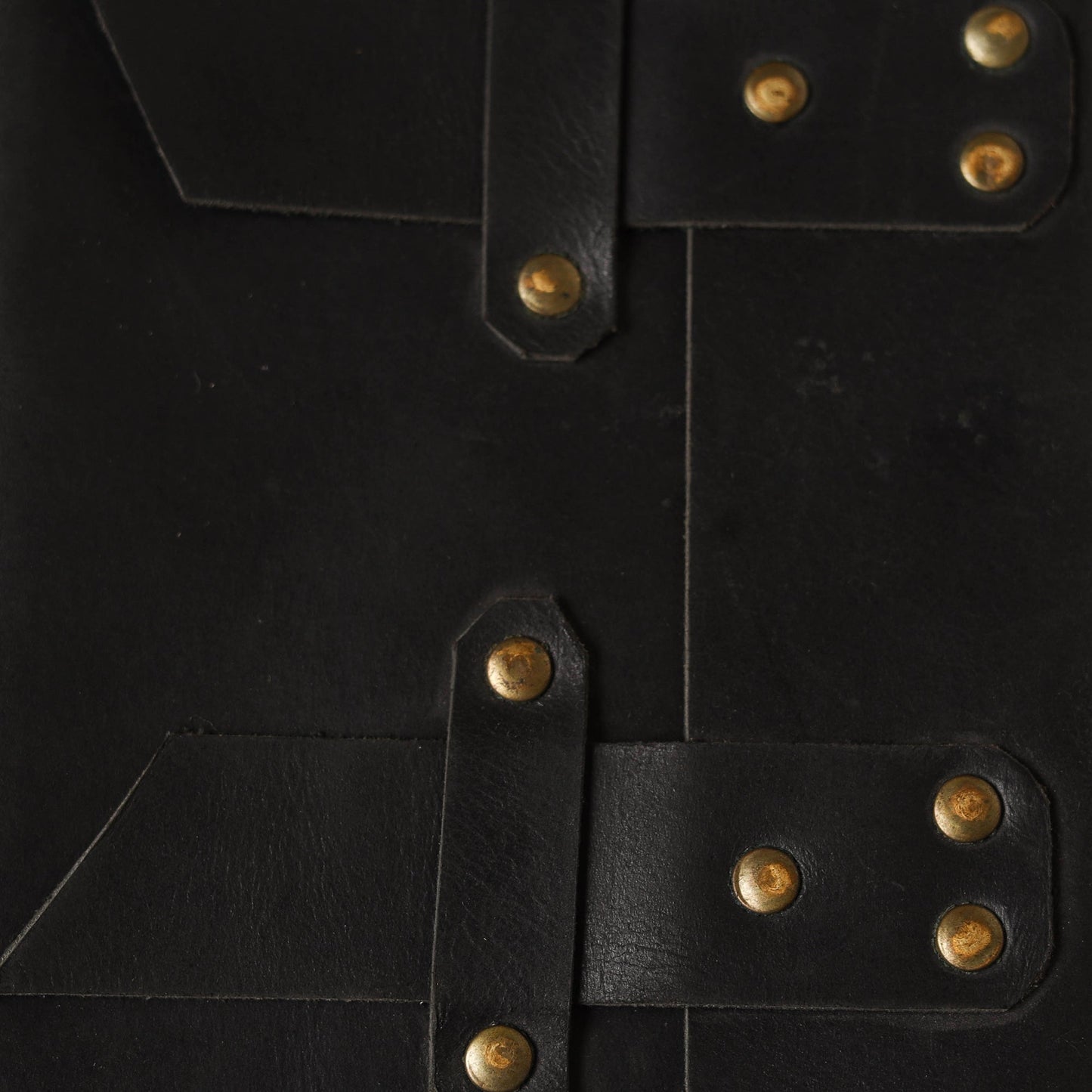 Black - leather cover handmade paper notebook 14