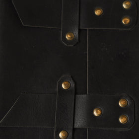 Black - leather cover handmade paper notebook 14