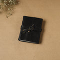 Black - leather cover handmade paper notebook 21